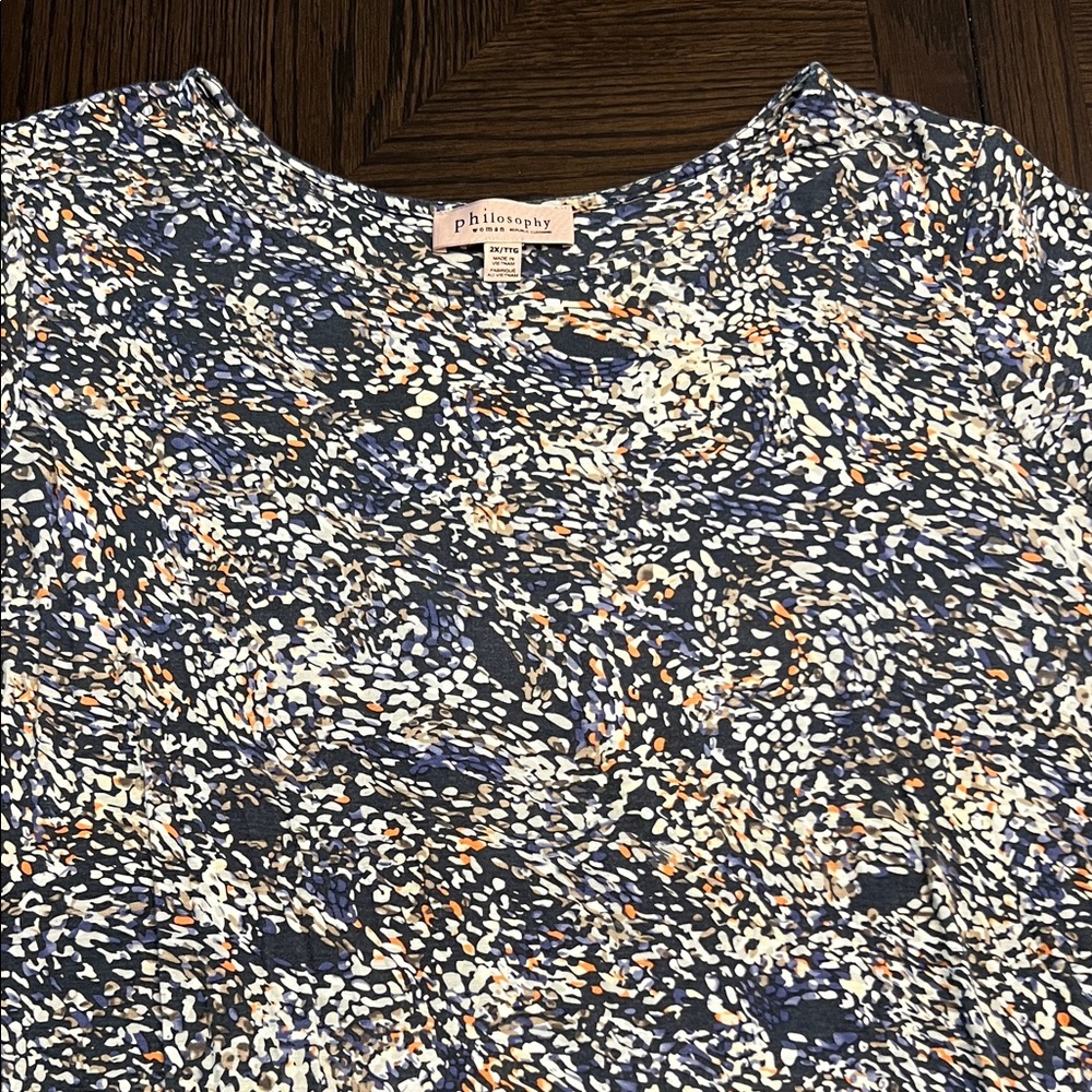 Philosophy Women's Abstract Blue and White Blouse